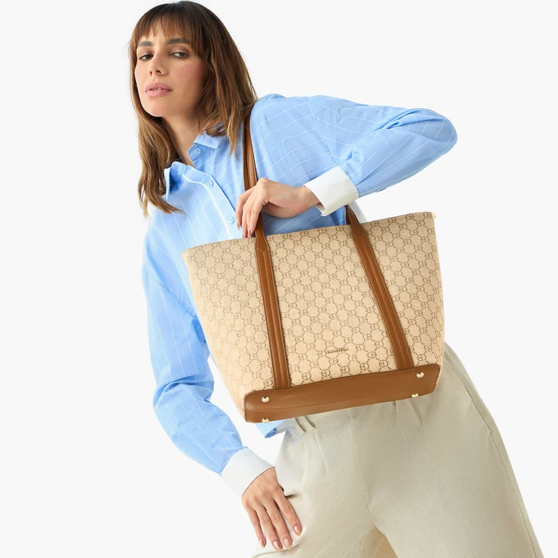 كريس بيلا Printed Tote Bag with Zip Around Wallet